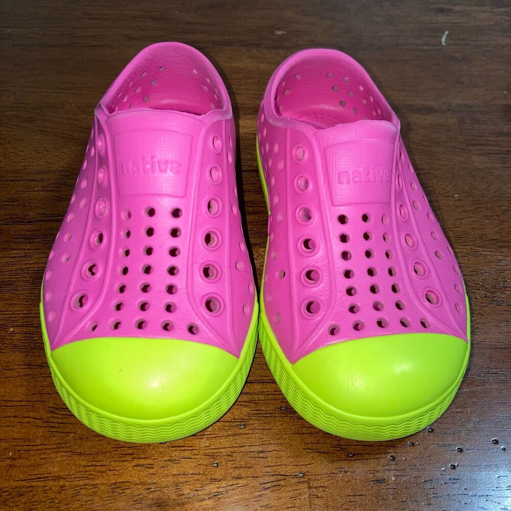 Native pink and green watermelon shoes size 6c